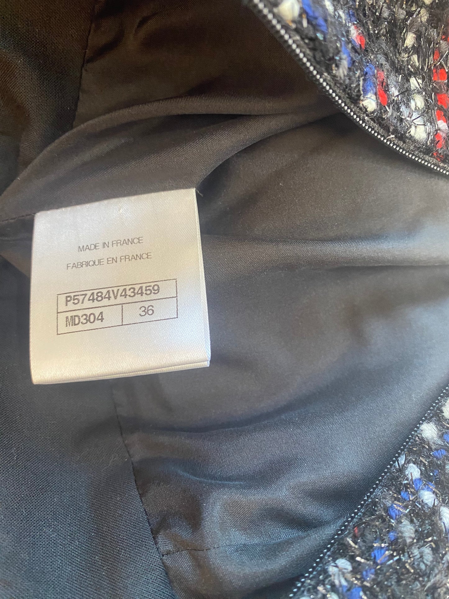 Chanel 17A Fantasy Tweed Black Red Blue White Shorts FR 36