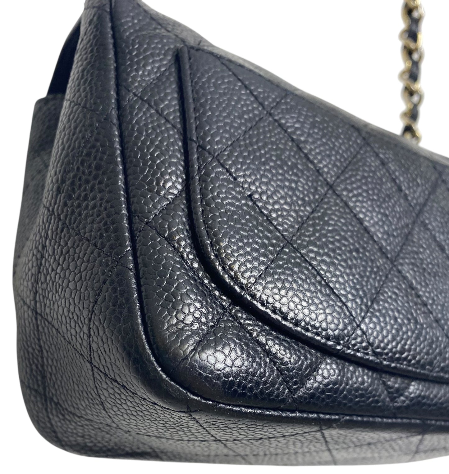 Chanel Black Caviar Mini Square Classic Timeless Flap Bag GHW Gold Hardware