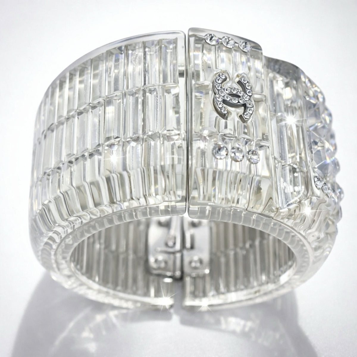 RARE Chanel 15C Paris Dubai FULL Swarovski Crystal Cuff Bracelet