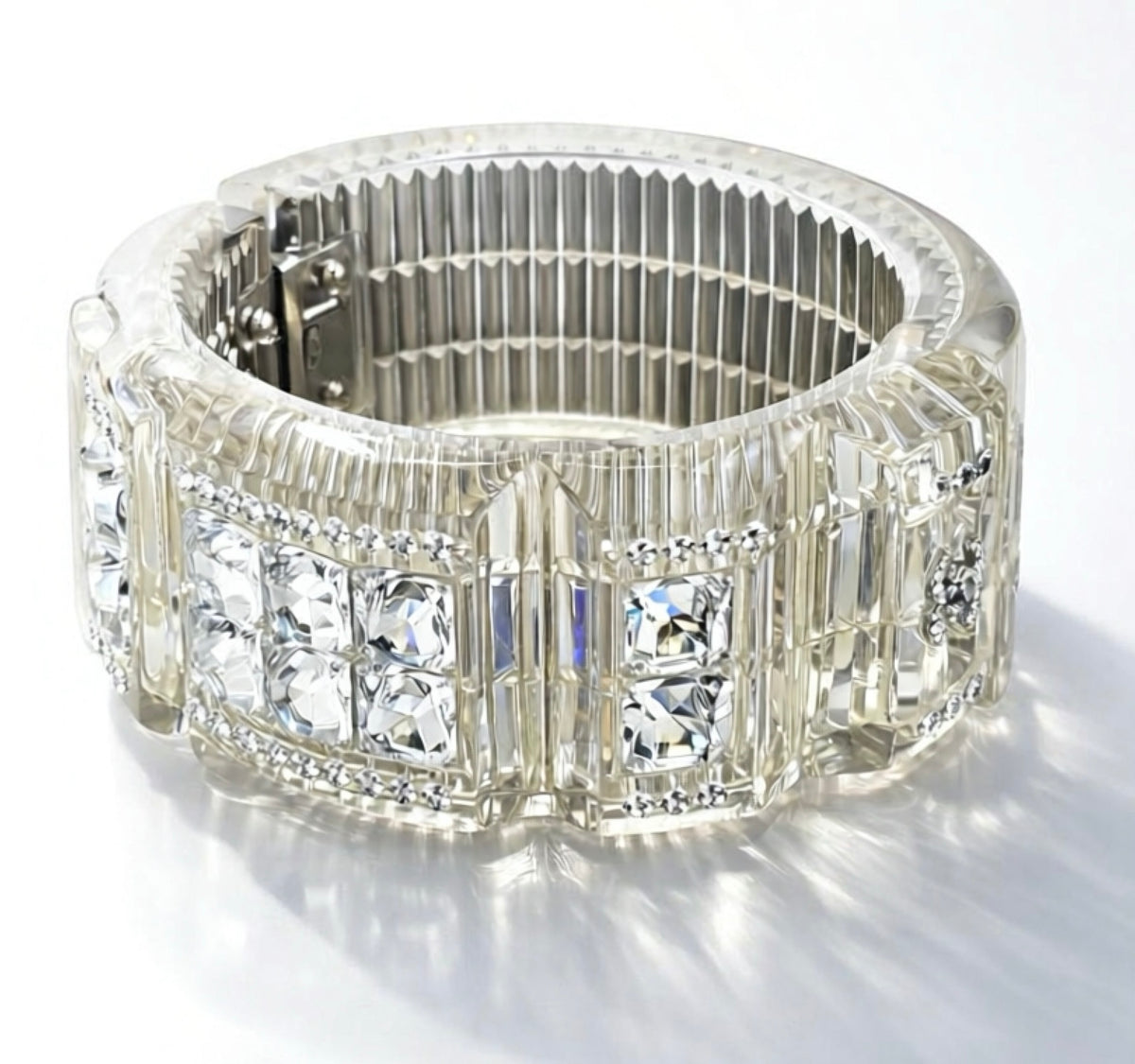 RARE Chanel 15C Paris Dubai FULL Swarovski Crystal Cuff Bracelet