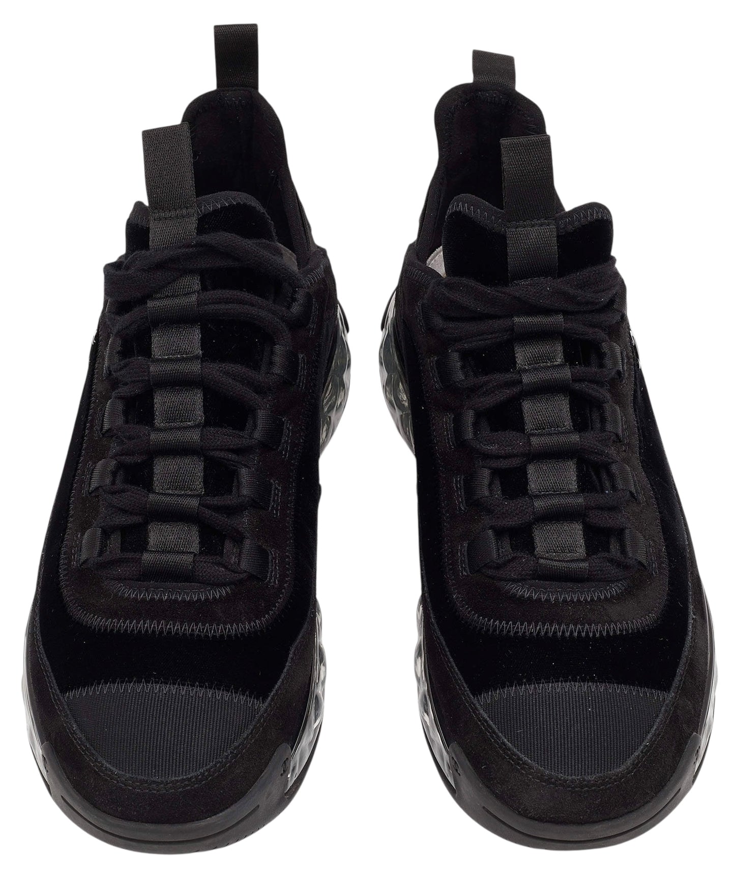 Chanel 20A Black Velvet and Suede Grosgrain CC Sneakers EU 41