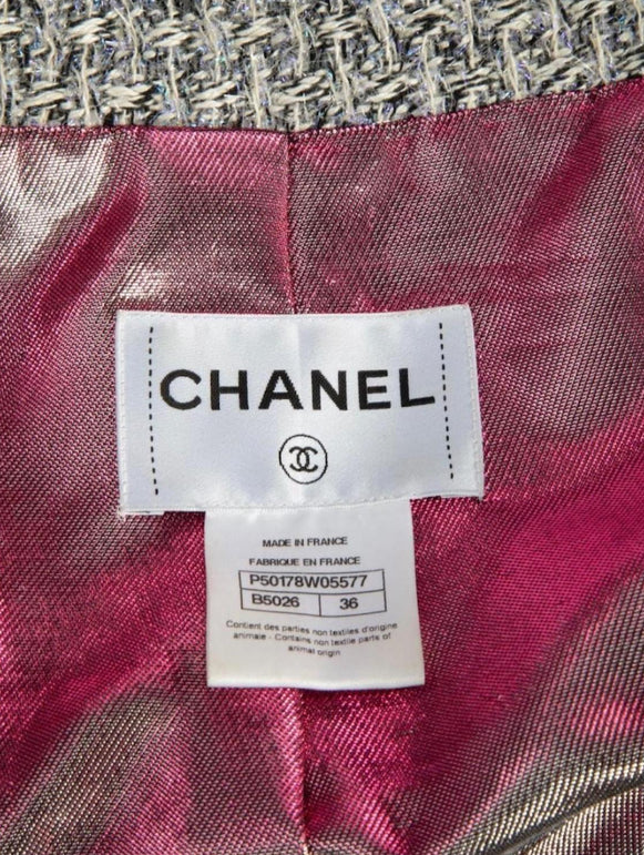 CHANEL 14A RUNWAY SUPERMARKET Fantasy Tweed Jacket FR 36