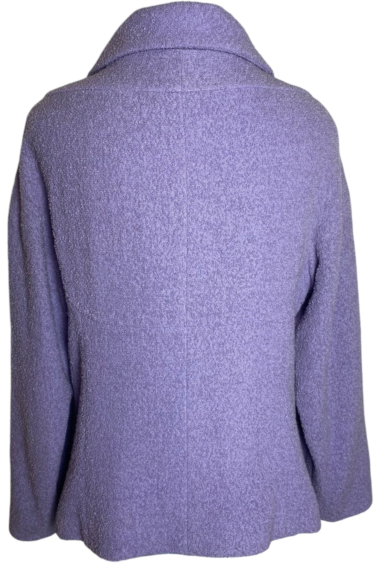 Chanel 12C Runway Lavender Purple Wool Boucle Jacket FR 44