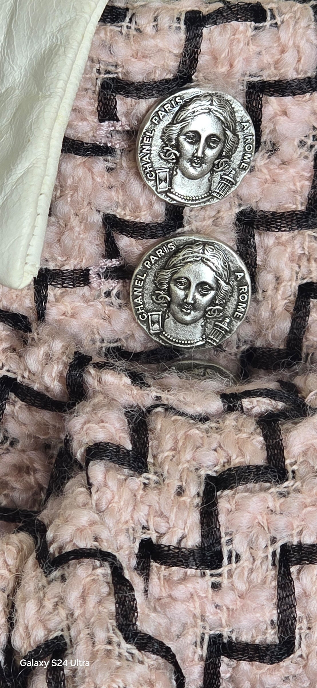 Chanel 16A Paris-Rome Runway Pink White Dress Coat FR 38
