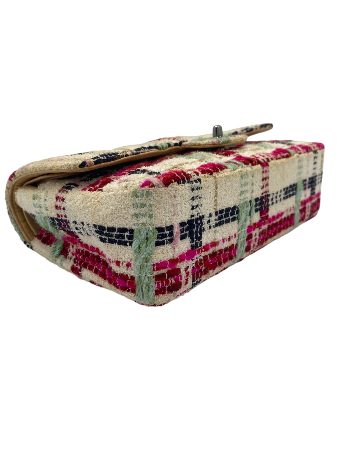 Chanel Multicolor CC Classic Timeless Tweed Medium Double Flap Bag with Ruthenium Hardware