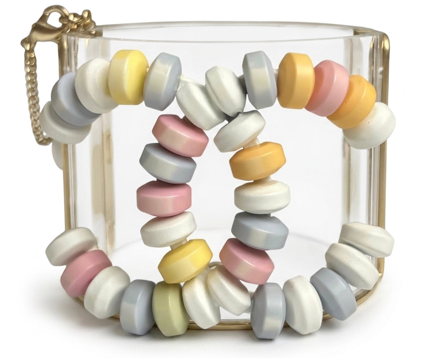 Rare Chanel 14K Supermarket CC Candy Multicolor Statement Bracelet Cuff