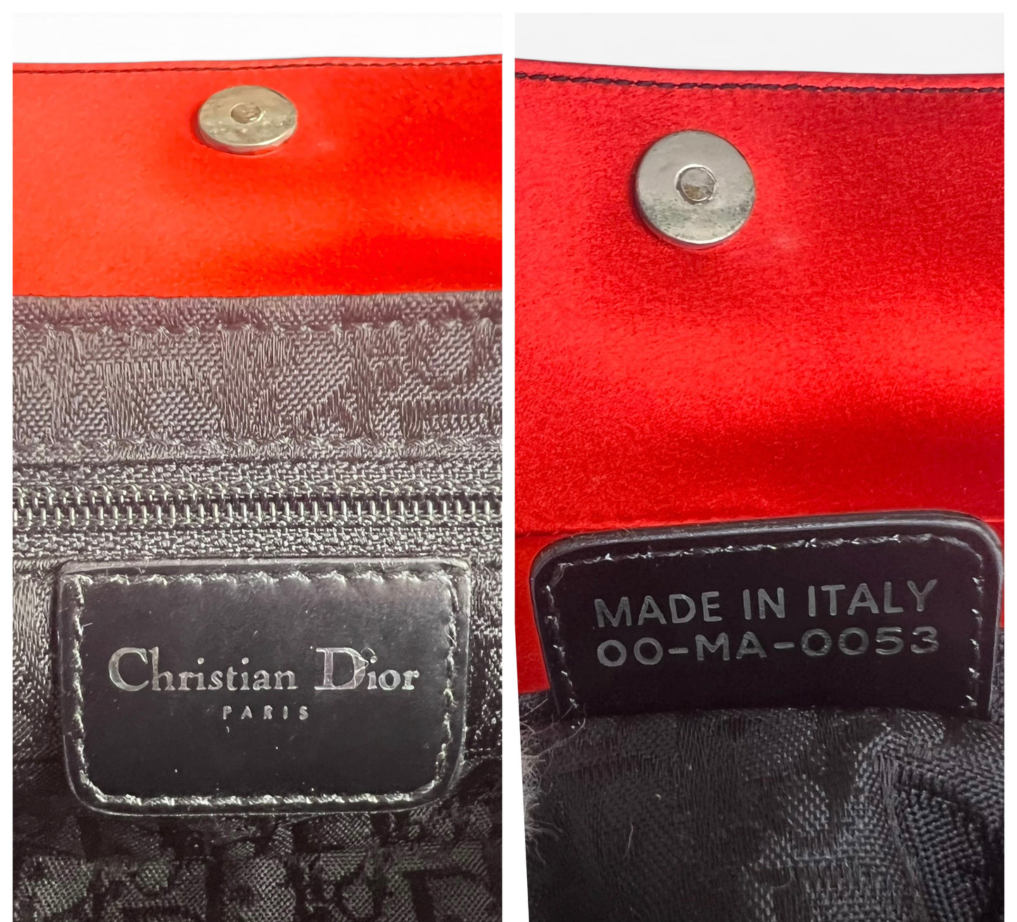 Vintage DIOR EXTRA MINI Red Black Crystal Hardcore Trotter Saddle Bag
