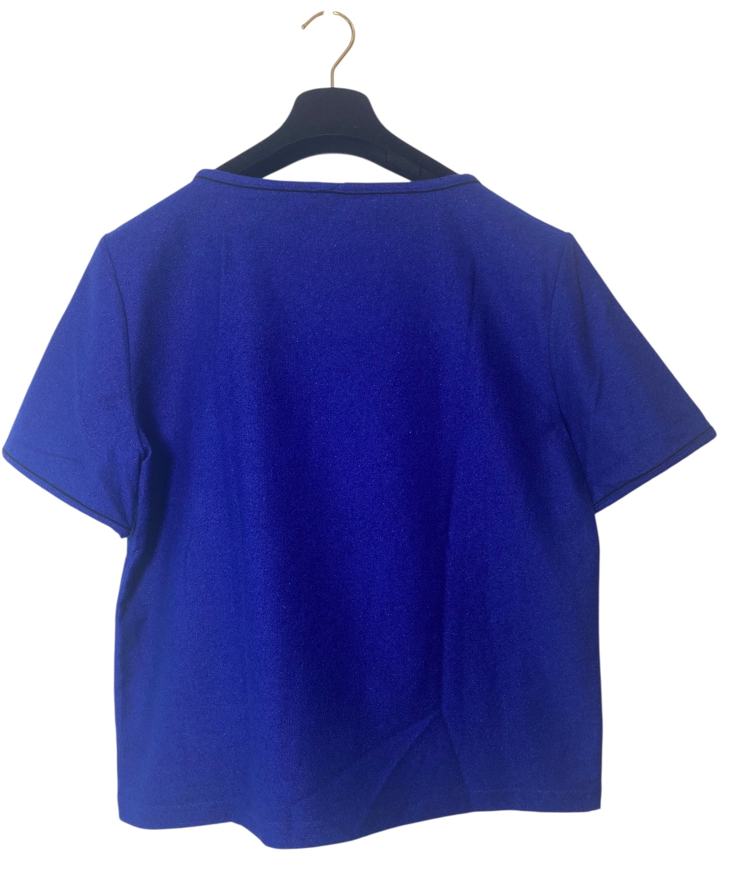 Chanel 19C La Pausa Runway Blue Blouse Top Shirt FR 42