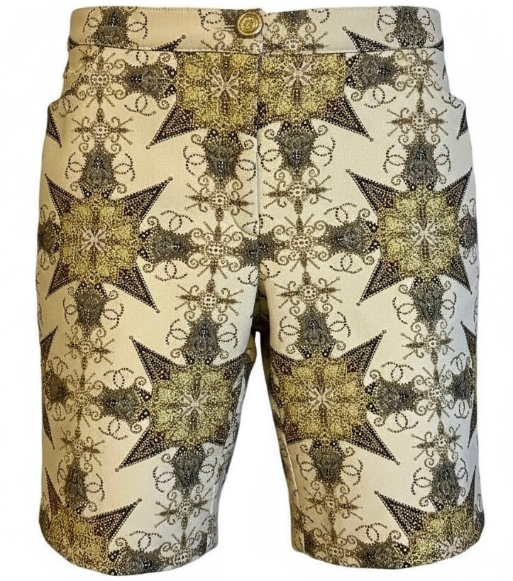 Chanel 06P CC Metallic Gold Beige Camisole & Shorts SET FR 38