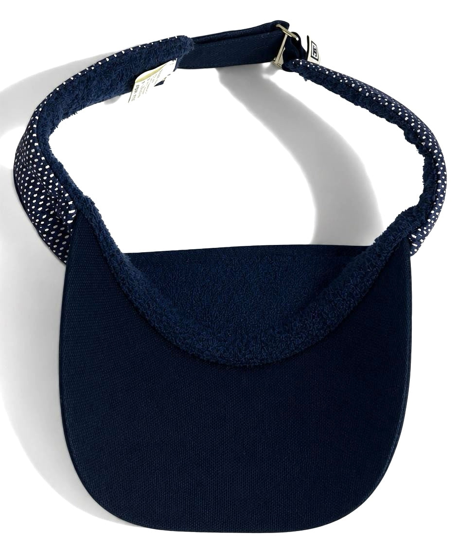 Chanel 2003 Navy Blue Terry CC Logo Sport Tennis Sun Visor Hat Cap