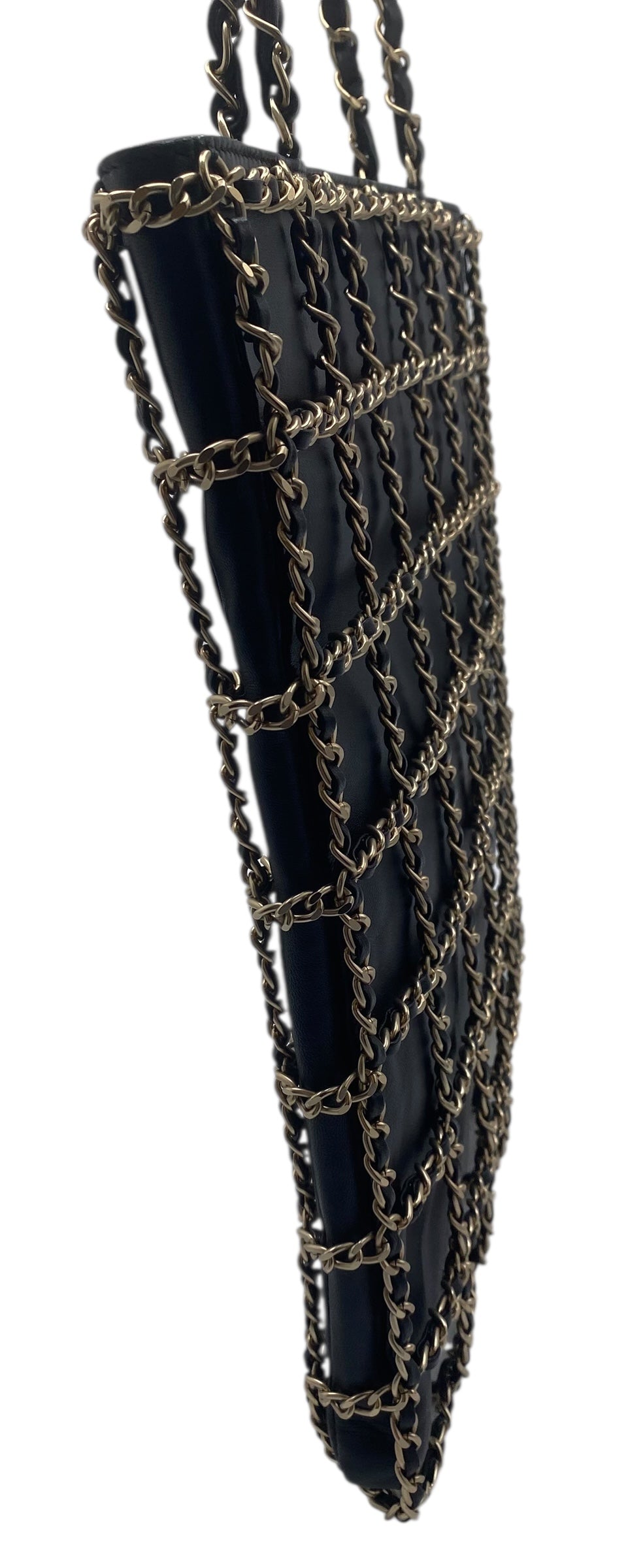 Chanel 20C Runway Black Lambskin Shopping Frame Chain Tote Bag GHW