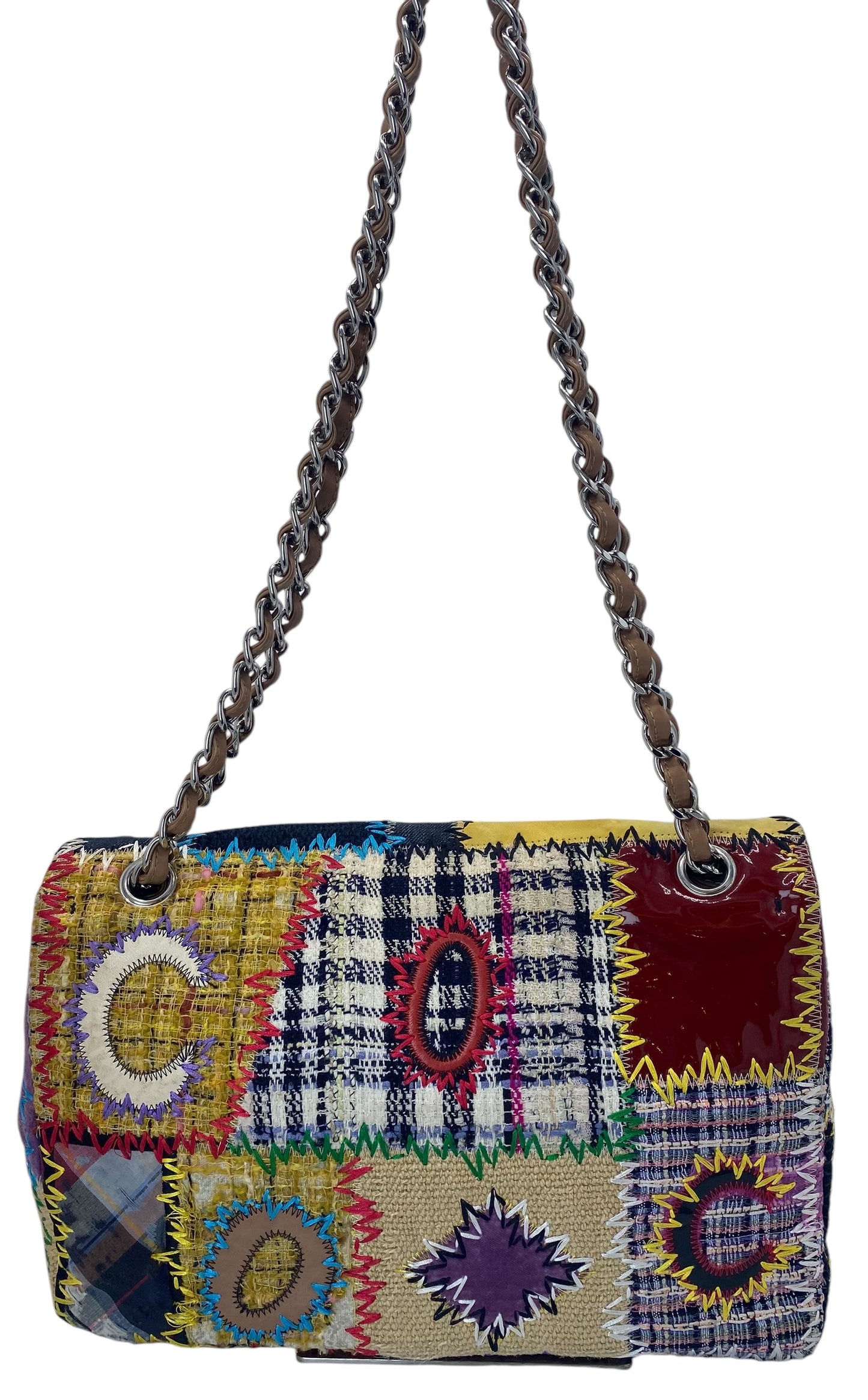Chanel 2011 Jumbo Patchwork Multicolor Classic Flap Bag