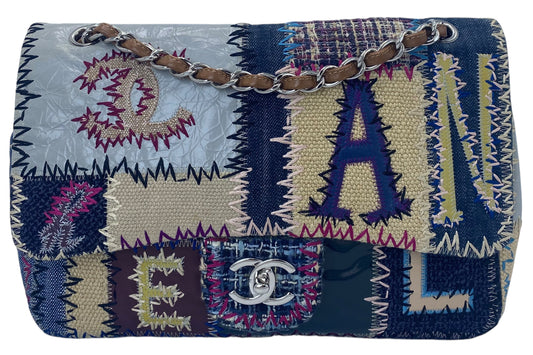 Chanel Multicolor Patchwork Jumbo Classic Single Turn-Lock Flap Bag