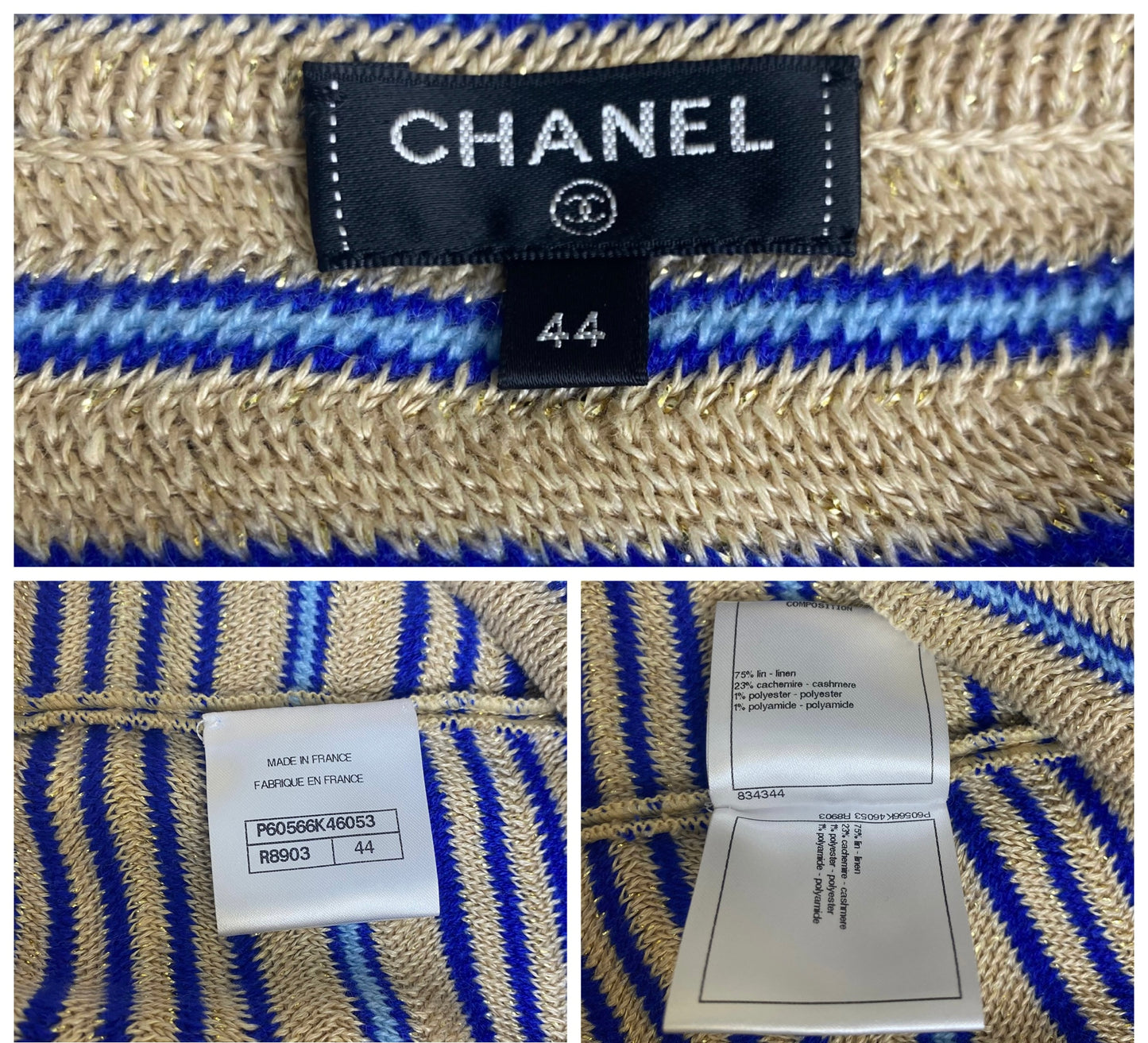 Chanel 19C La Pausa Striped Cardigan Jacket Skirt SET FR 42/44