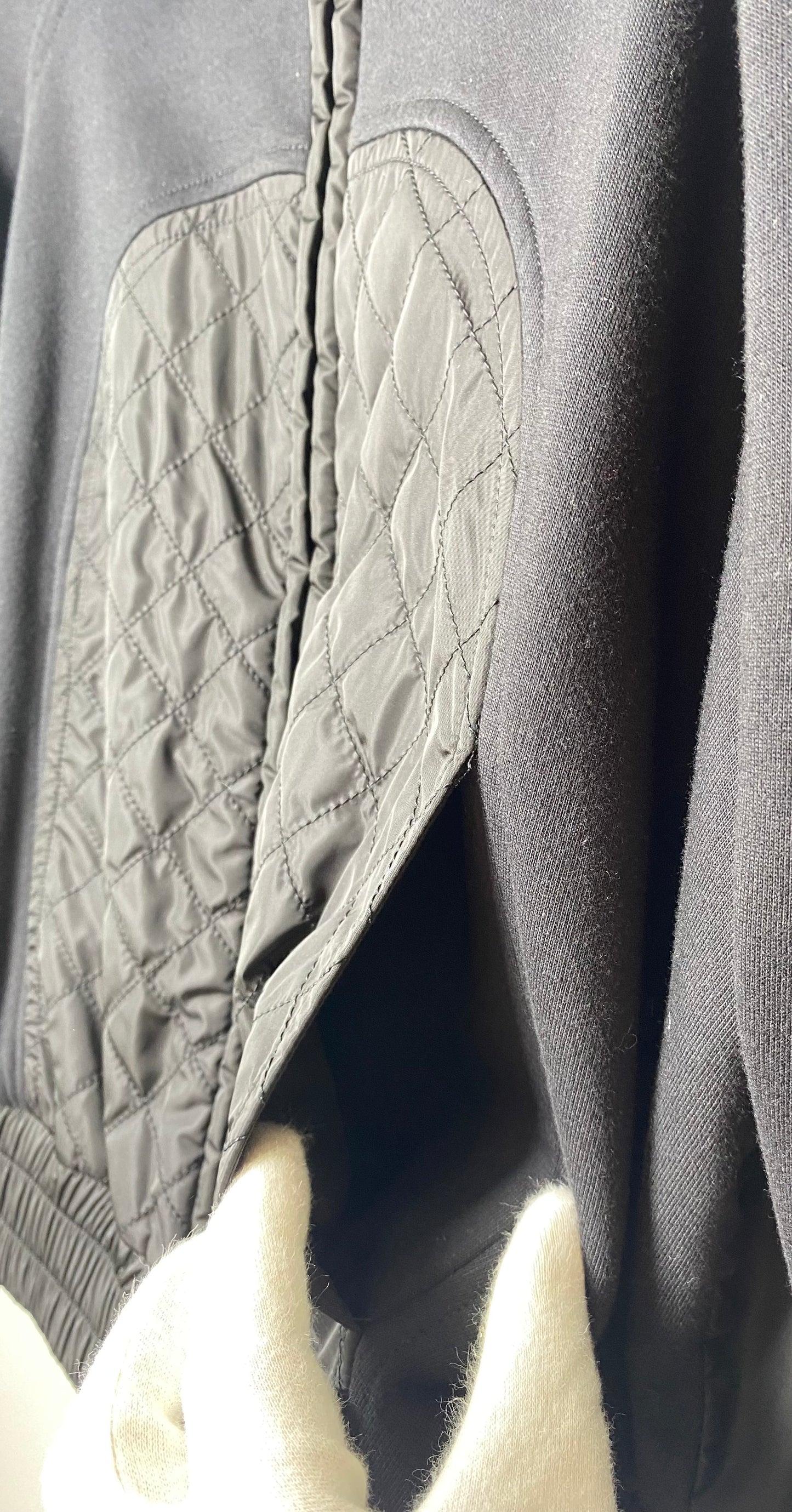 Chanel 2019 Black Hoodie Zip Up Bomber Quilted Sport Jacket FR 38