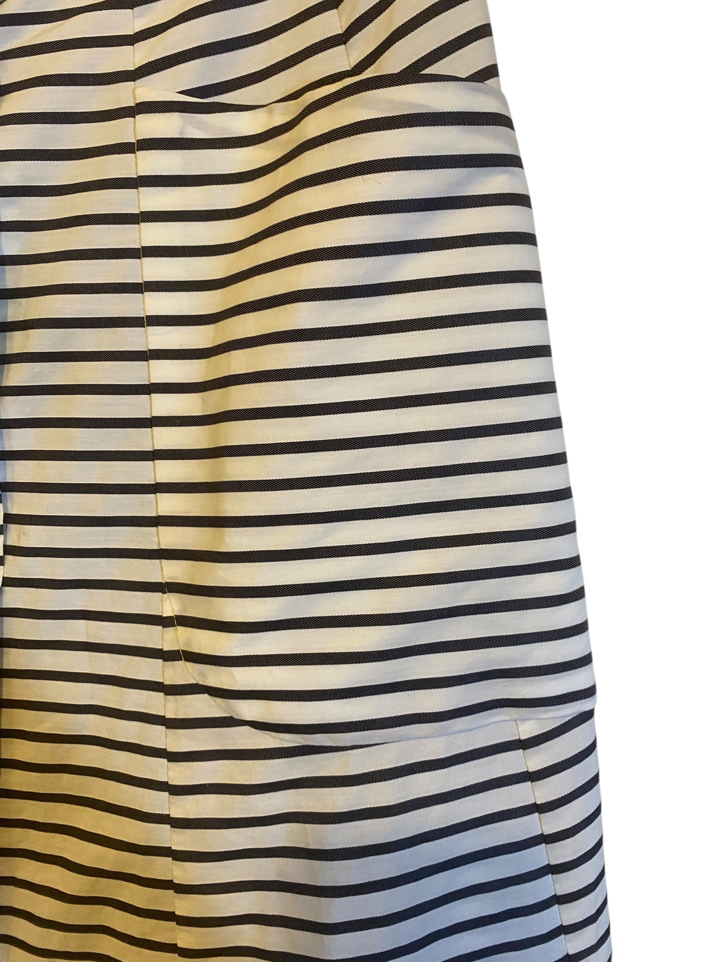 CHANEL 22S RUNWAY STRIPE MAXI SKIRT CC BUTTONS FR 36
