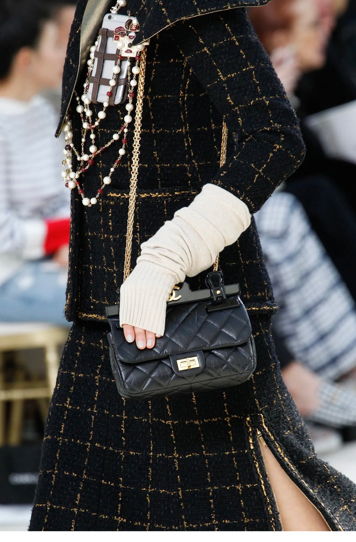 Chanel Limited Edition Aged Calfskin Quilted 2.55 Reissue Mini Hanger Black Flap Bag GHW