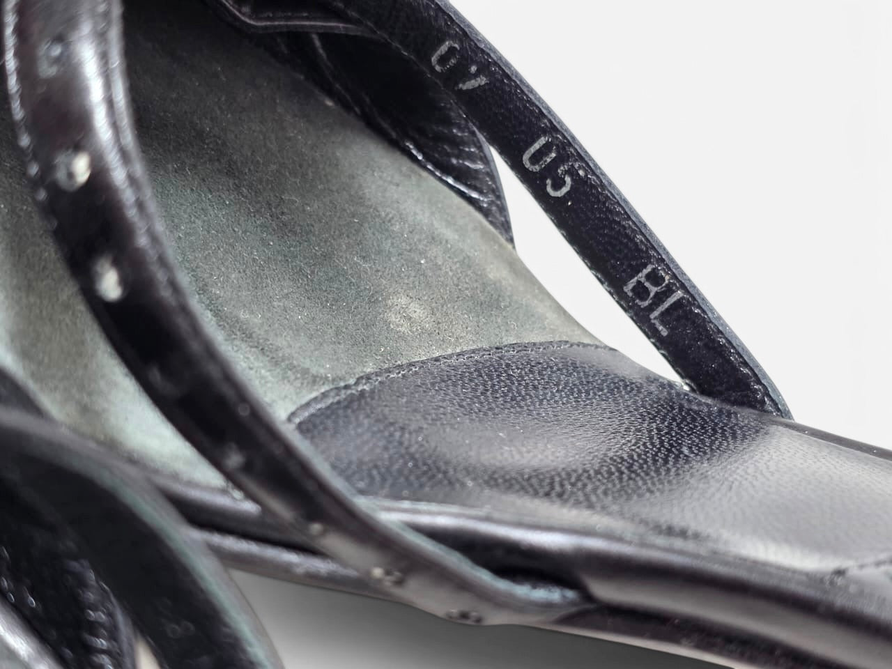 VINTAGE Y2K DIOR TROTTER MONOGRAM BOW POINTED MULE KITTEN HEELS IT 37.5 US 7.5