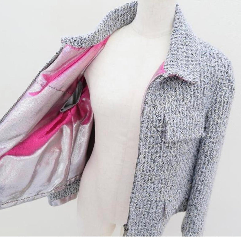 CHANEL 14A RUNWAY SUPERMARKET Fantasy Tweed Jacket FR 36