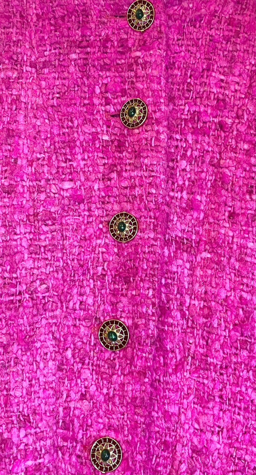 Chanel 12A Paris Bombay Hot Pink Runway Jacket FR 40