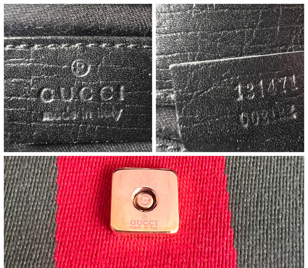 Gucci Large 1955 Tom Ford Classic Black Red Green GG Monogram Horsebit Clutch Handbag GHW