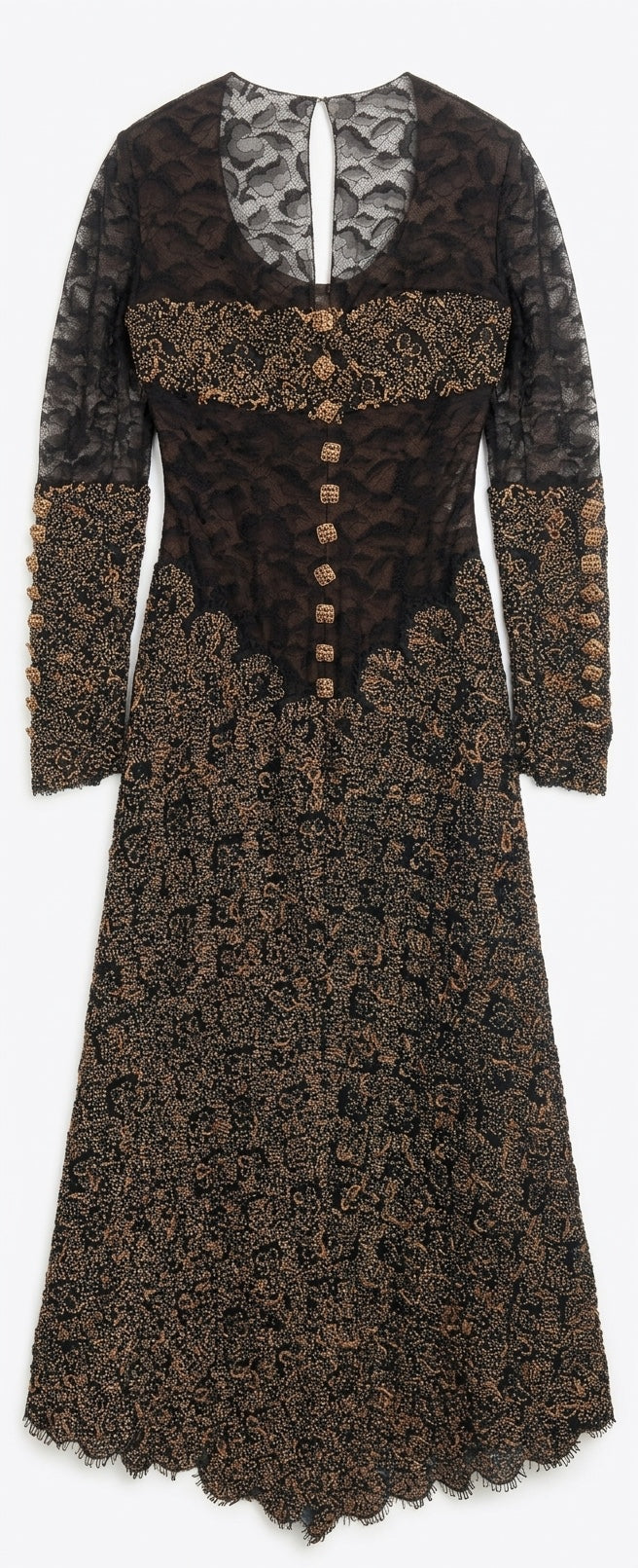 Ultra Rare CHANEL 11A PARIS-BYZANCE LACE EMBROIDERED JEWEL MAXI DRESS EVENING GOWN FR 40