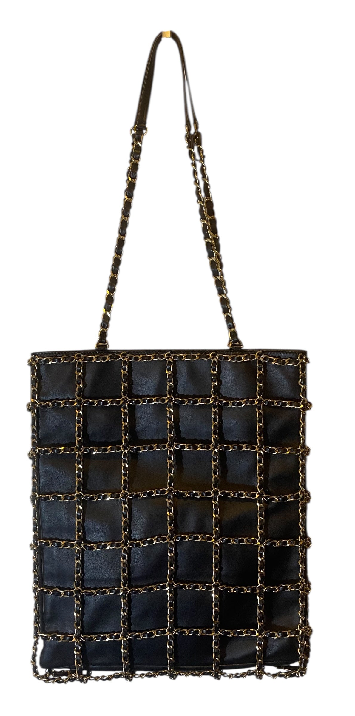 Chanel 20C Runway Black Lambskin Shopping Frame Chain Tote Bag GHW