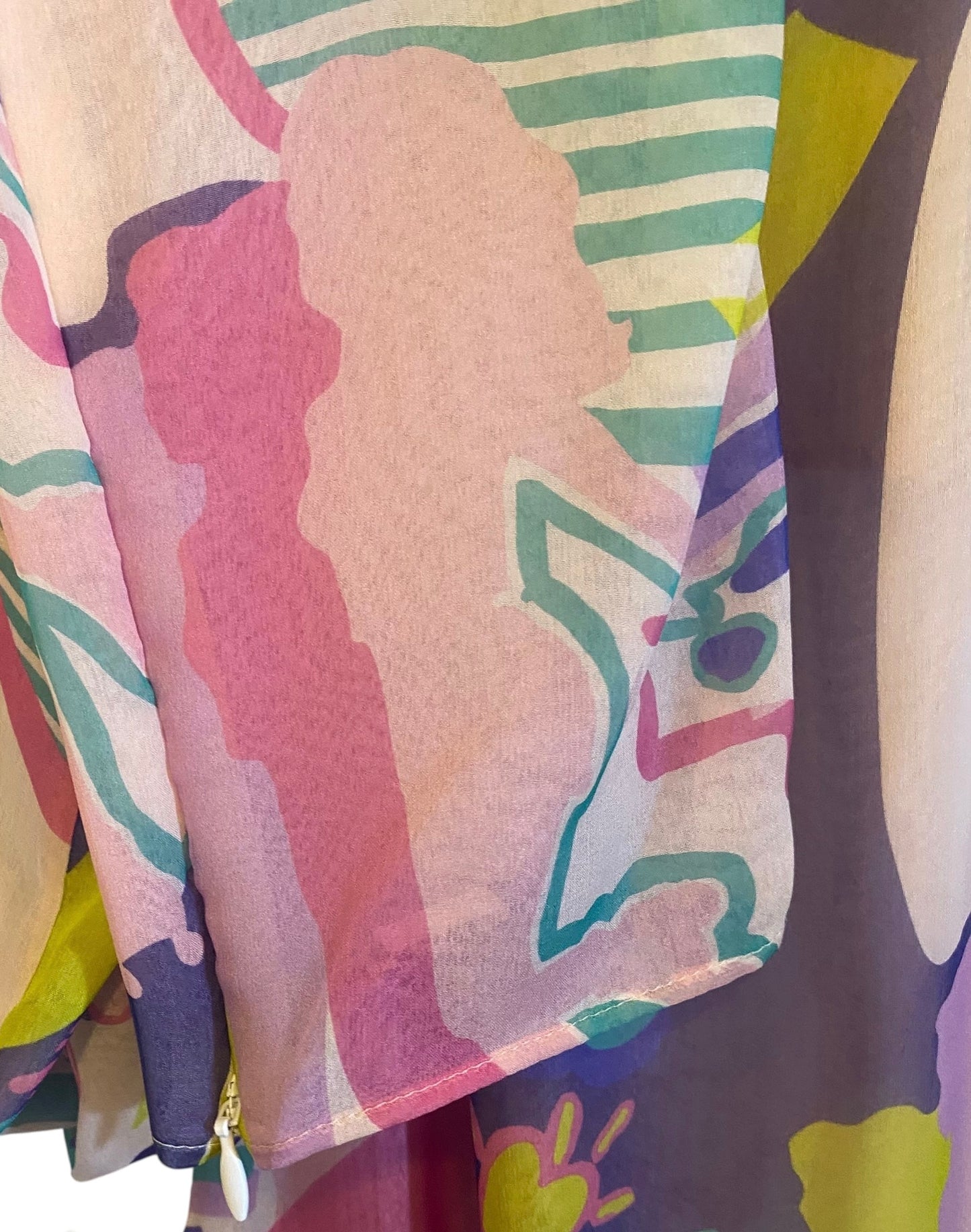 Chanel 24C Runway MultiColor Graffiti Silk Harem Pants FR 34