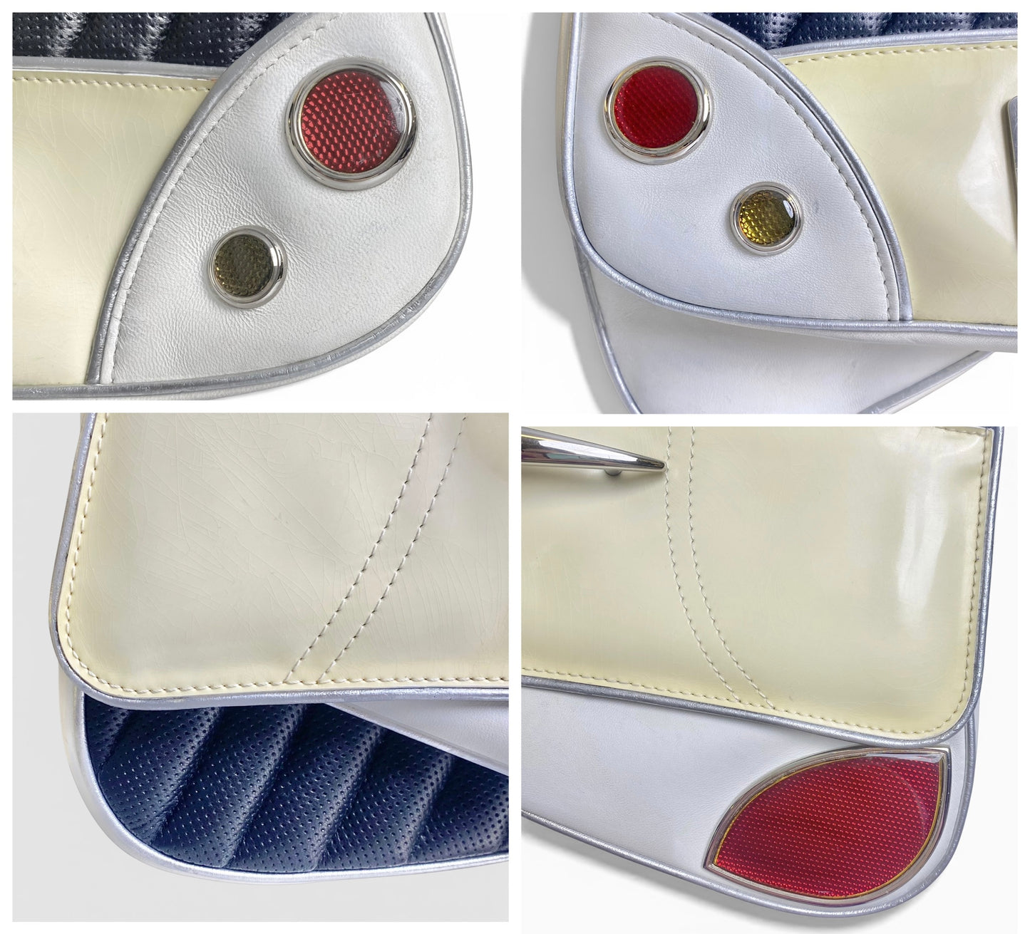 Ultra Rare Dior 2001 SS Cadillac Montaigne Saddle Bag Black White Red