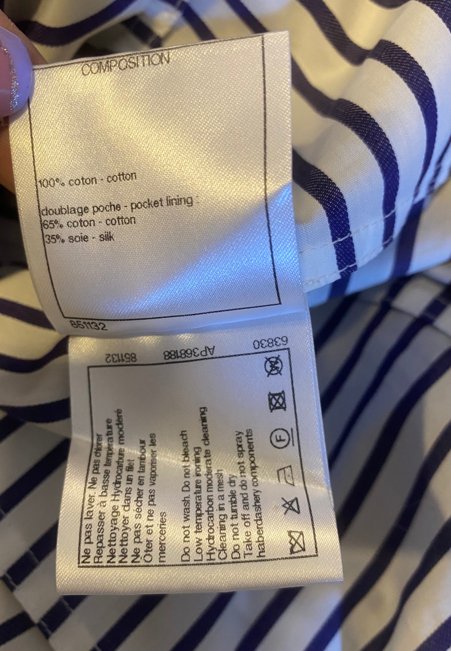CHANEL 22S RUNWAY STRIPE MAXI SKIRT CC BUTTONS FR 36