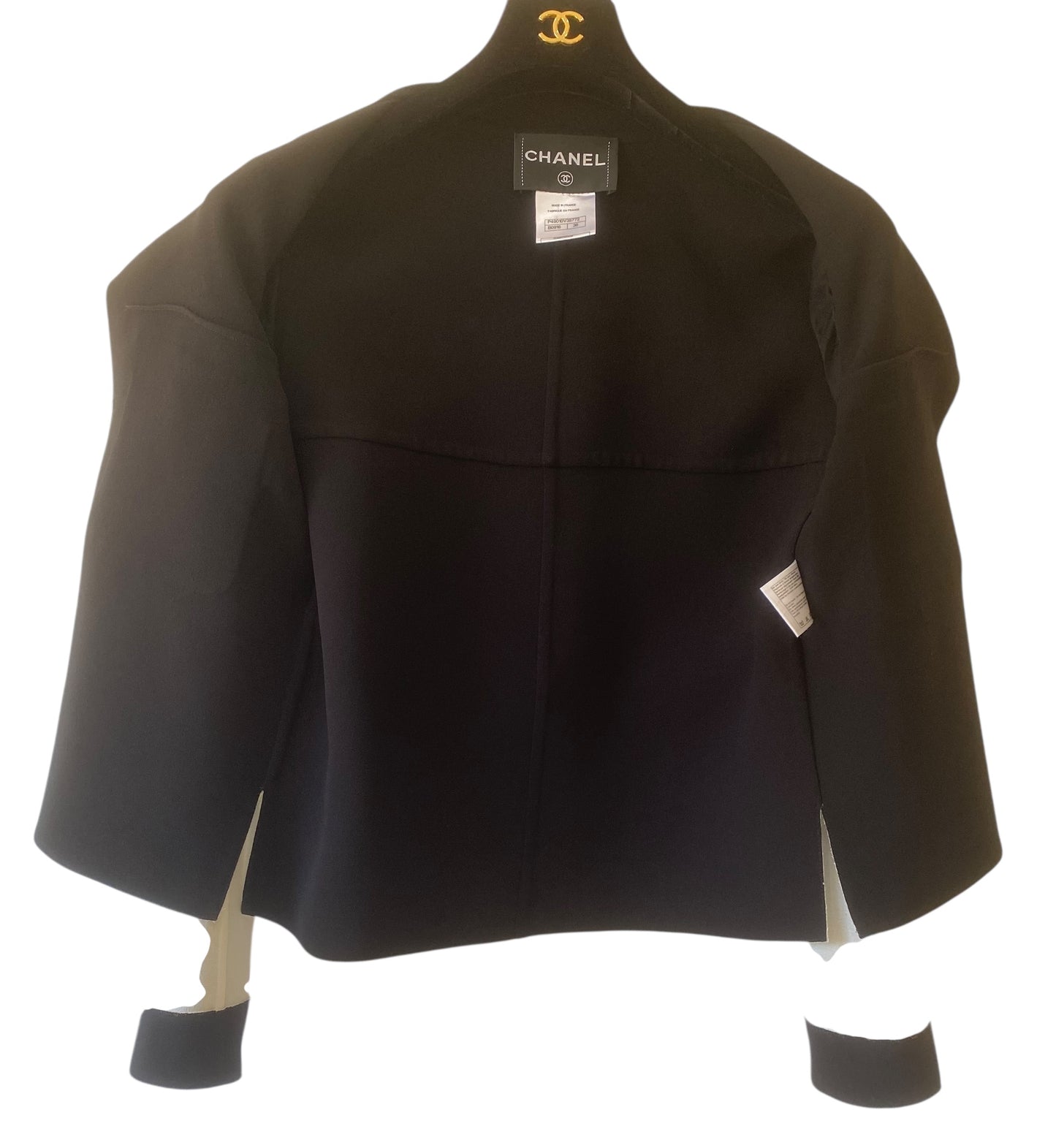 Chanel 14S Runway White & Black Jacket FR 36