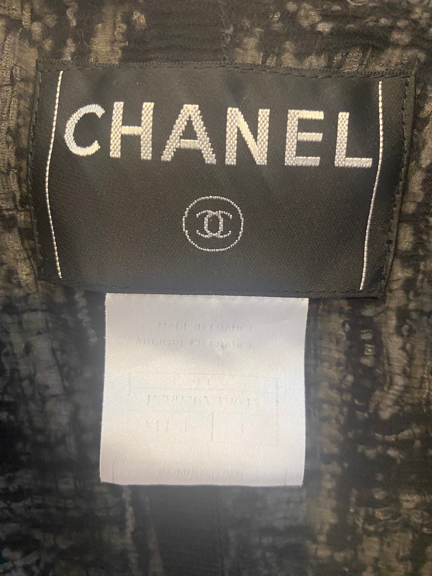Chanel 07C Runway Fantasy Tweed Black White Short Jacket FR 38/40