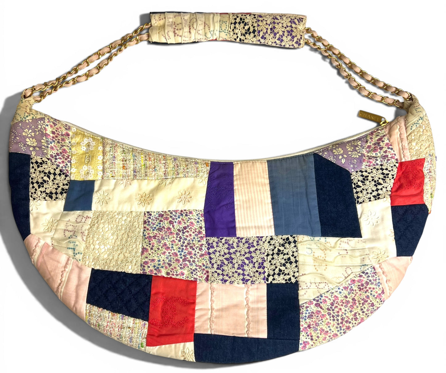 ULTRA RARE CHANEL 06P RUNWAY MULTICOLOR PATCHWORK TOTE HOBO BAG