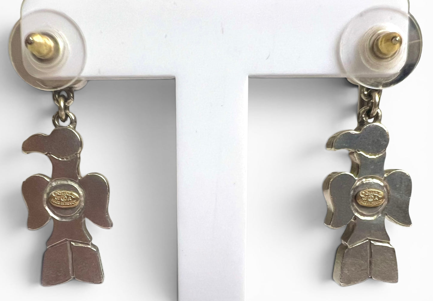 Rare Chanel 07A CC Aztec Bird Multicolor Gripoix Stone Drop Earrings