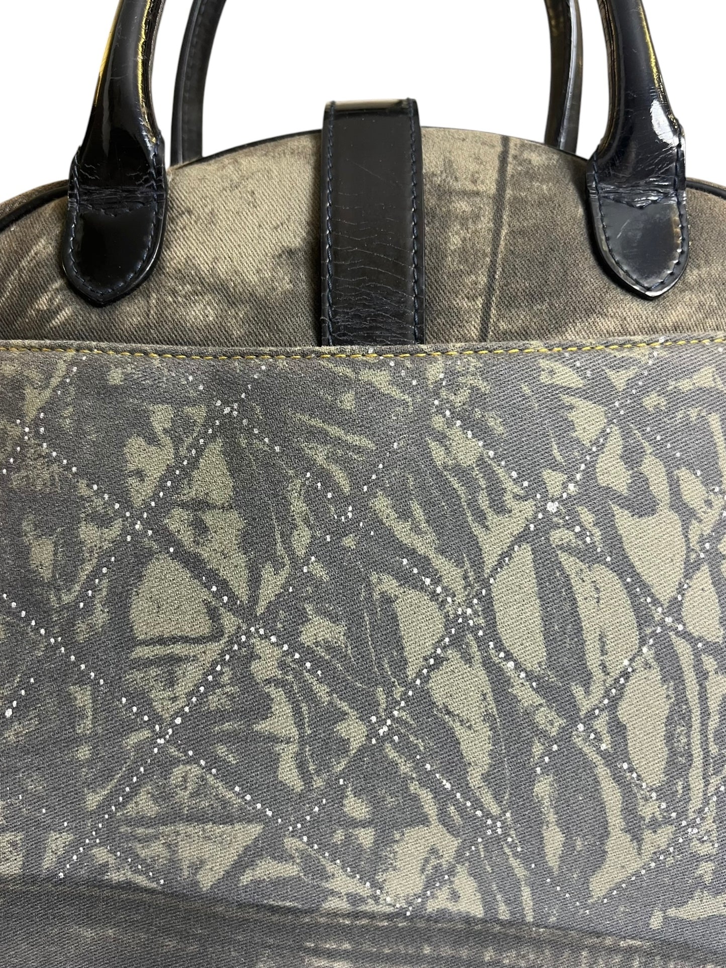 CHRISTIAN DIOR 2001 LARGE DENIM SPEEDWAY “Miss Diorella” SADDLE HANDBAG