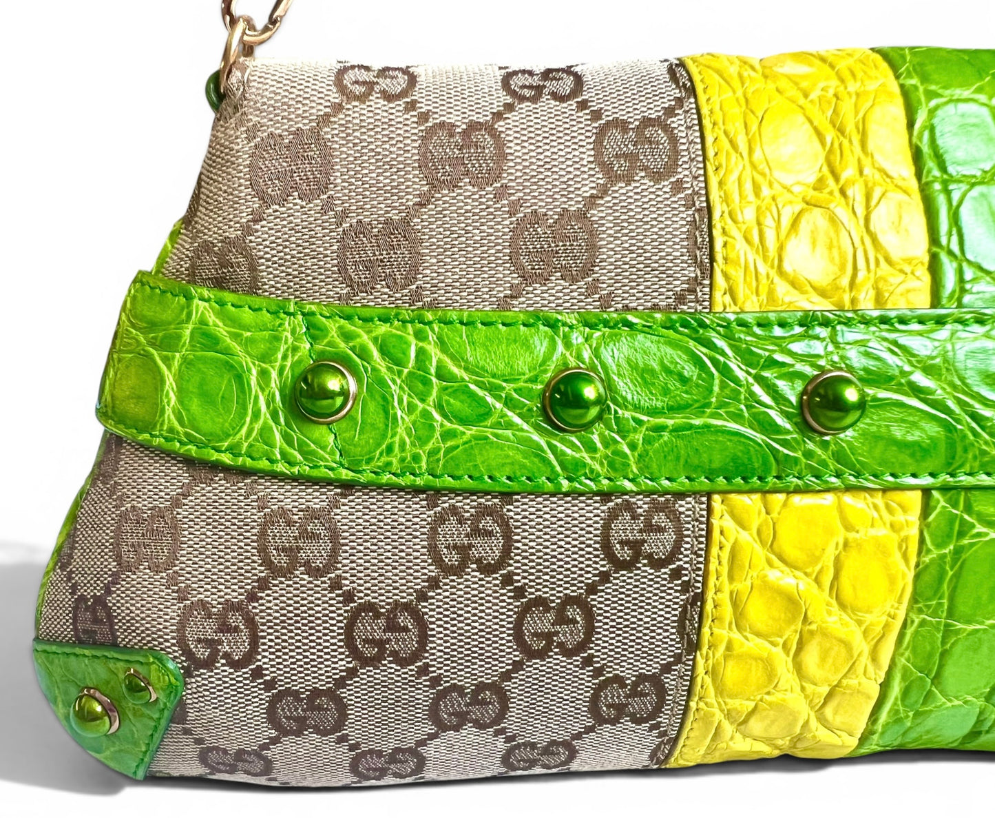 GUCCI Ultra Collectible Croc Horsebit Serpent Large Clutch Bag