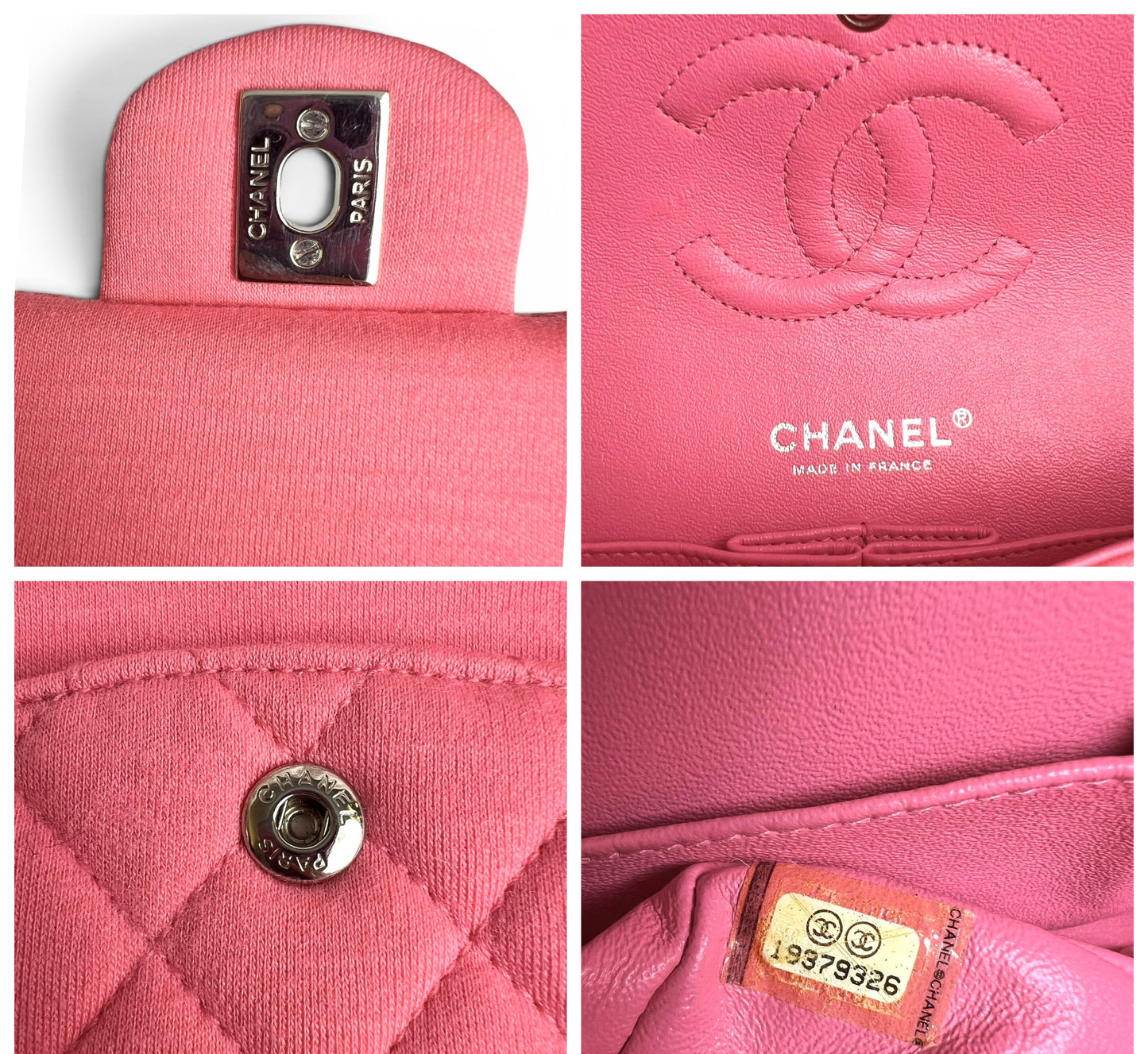 Chanel 14A Supermarket Pink Jersey Medium Classic Timeless Double Flap Bag