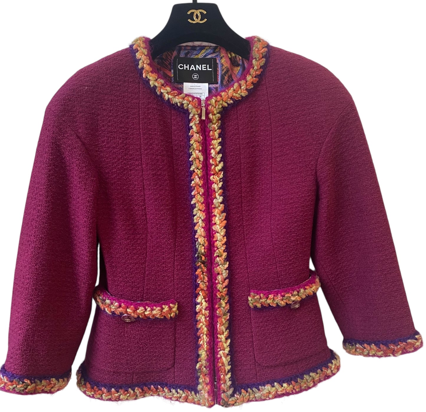 Chanel 14A Supermarket Collection Raspberry Pink Jacket FR 38