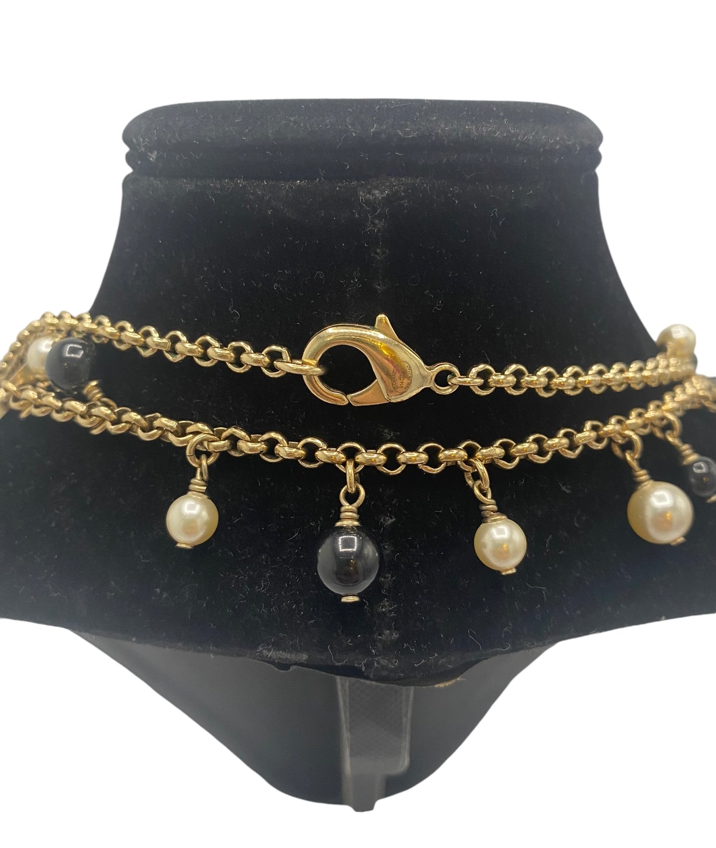 Chanel 14P Limited Edition Coco Lucky Charms Long Gold Black Pearl CC Necklace