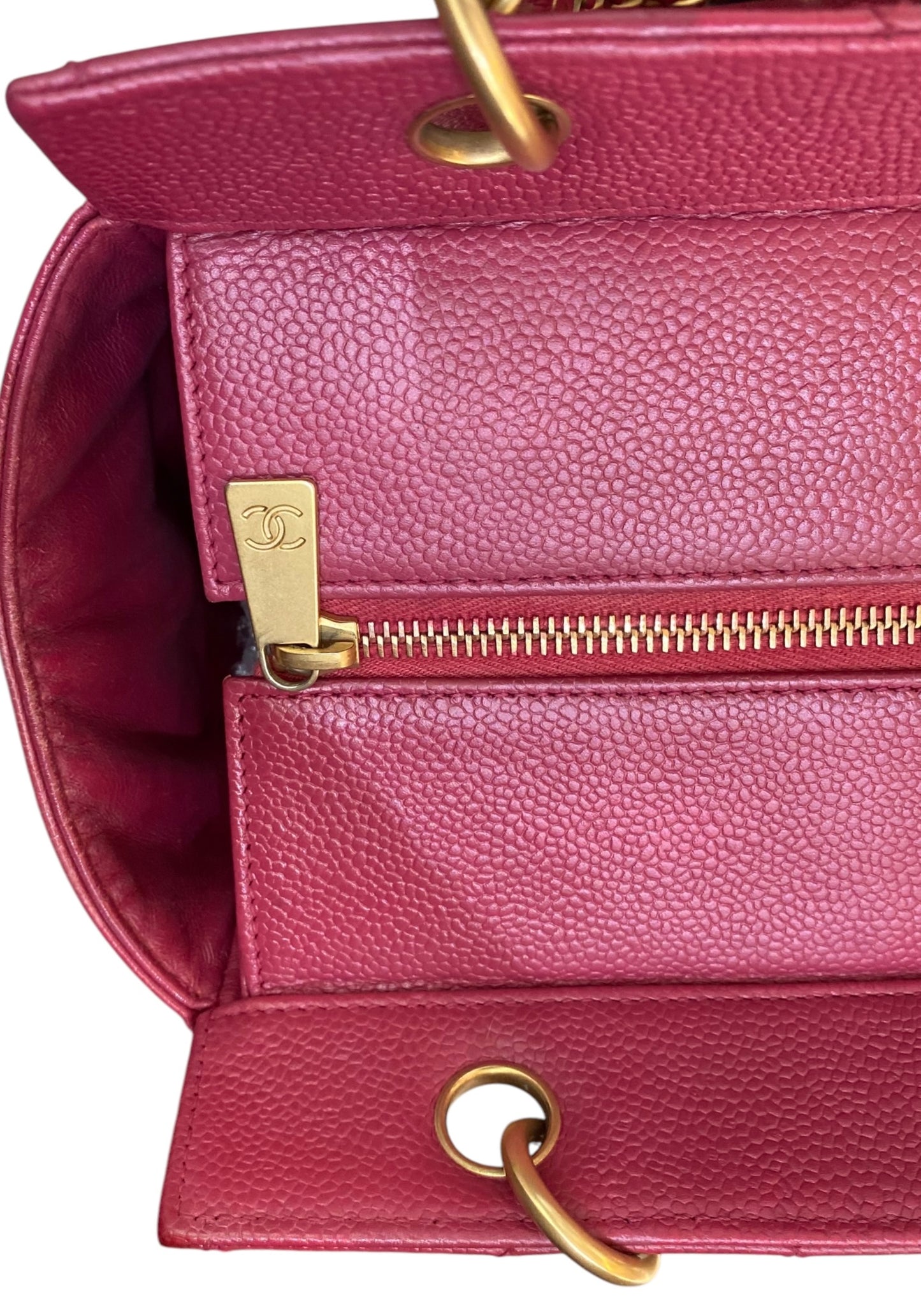 Chanel PPT Pink Raspberry Quilted Caviar Leather Petite Timeless Shopping Tote Bag
