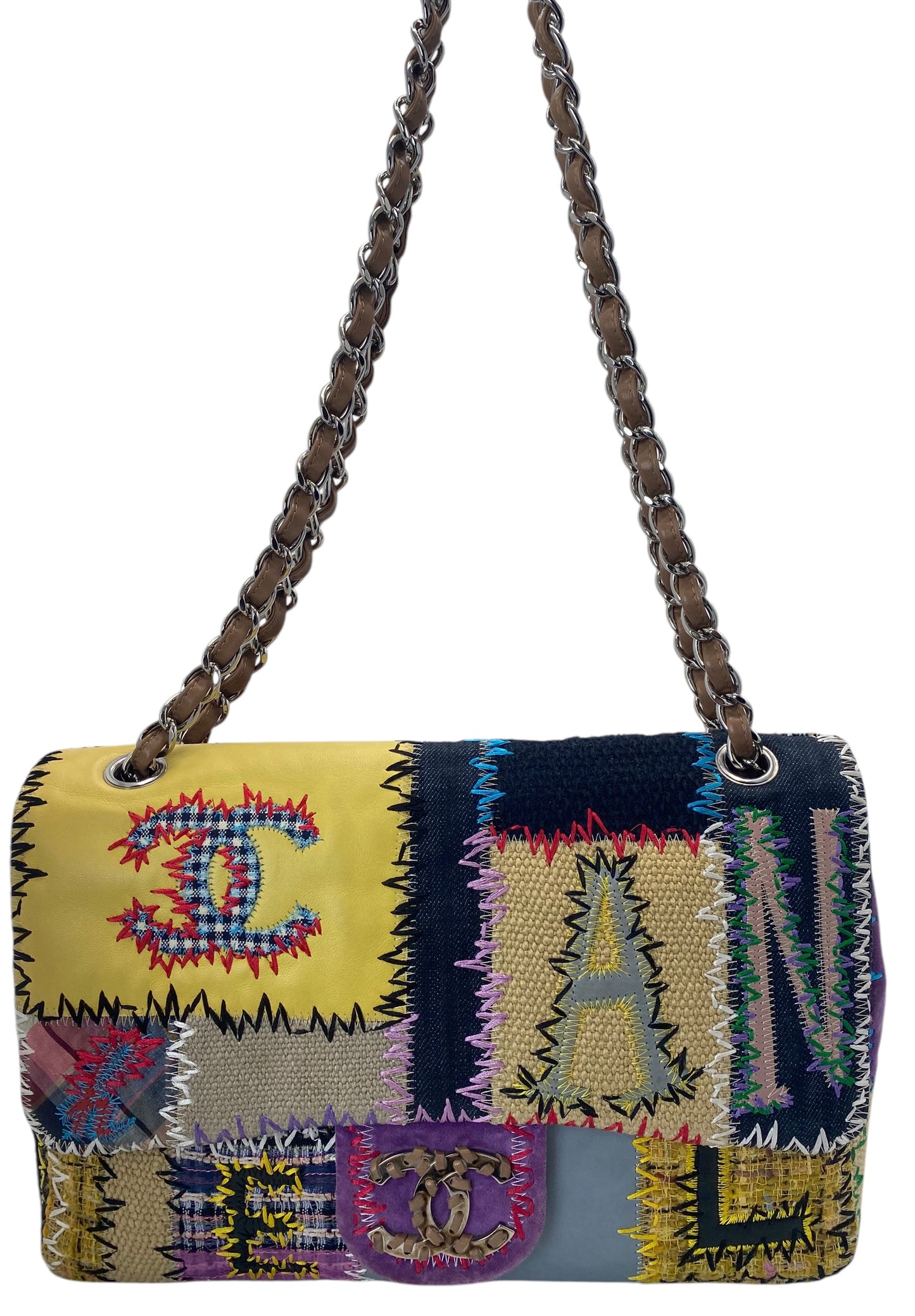 Chanel 2011 Jumbo Patchwork Multicolor Classic Flap Bag