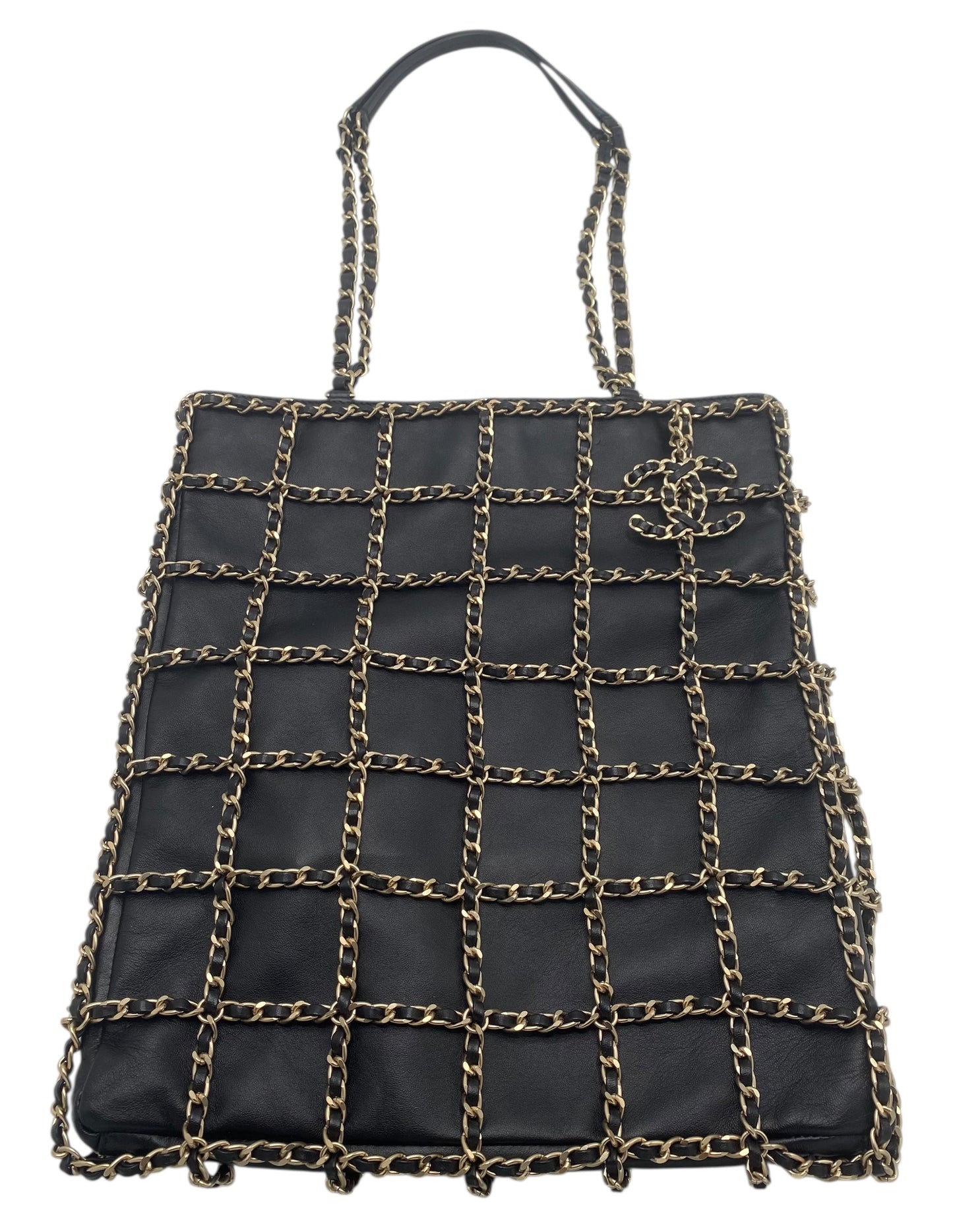 Chanel 20C Runway Black Lambskin Shopping Frame Chain Tote Bag GHW