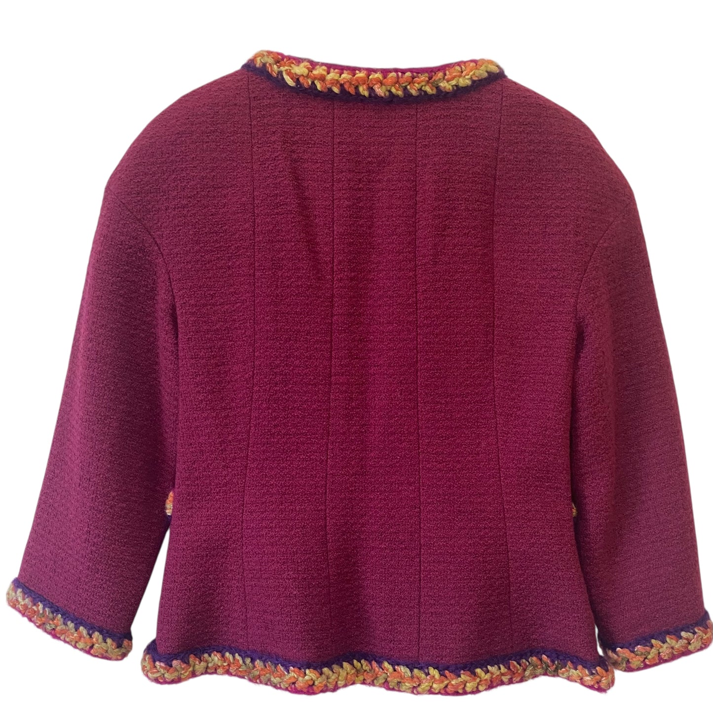 Chanel 14A Supermarket Collection SET Raspberry Pink Jacket & Blouse FR 38