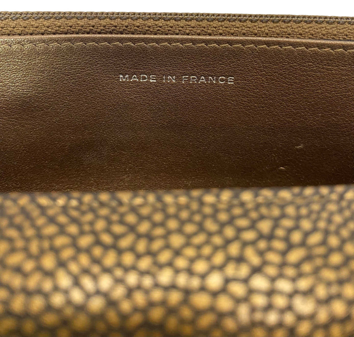 Chanel Gold Bronze Metallic Caviar Timeless Wallet on Chain Double CC WOC