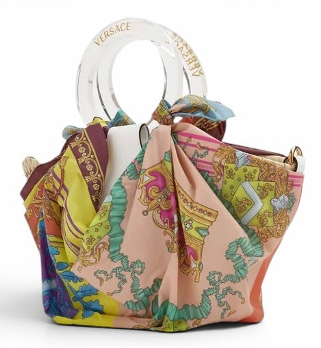 Versace 2022 La Medusa Small Straw Raffia Silk Bag