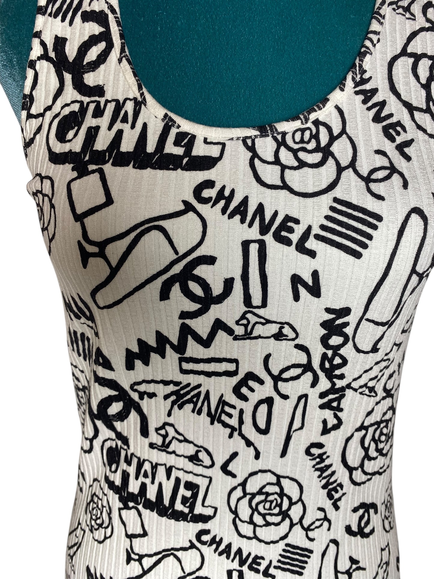 Chanel 19A Paris-New York Egypt Graffiti Tank Top Size FR 36