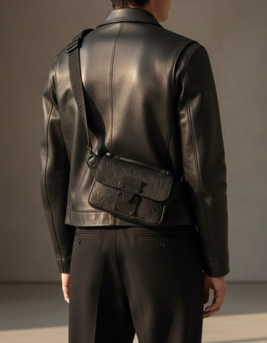 Louis Vuitton Matte Black Taurillon Monogram S Lock Sling Crossbody Waist Bag