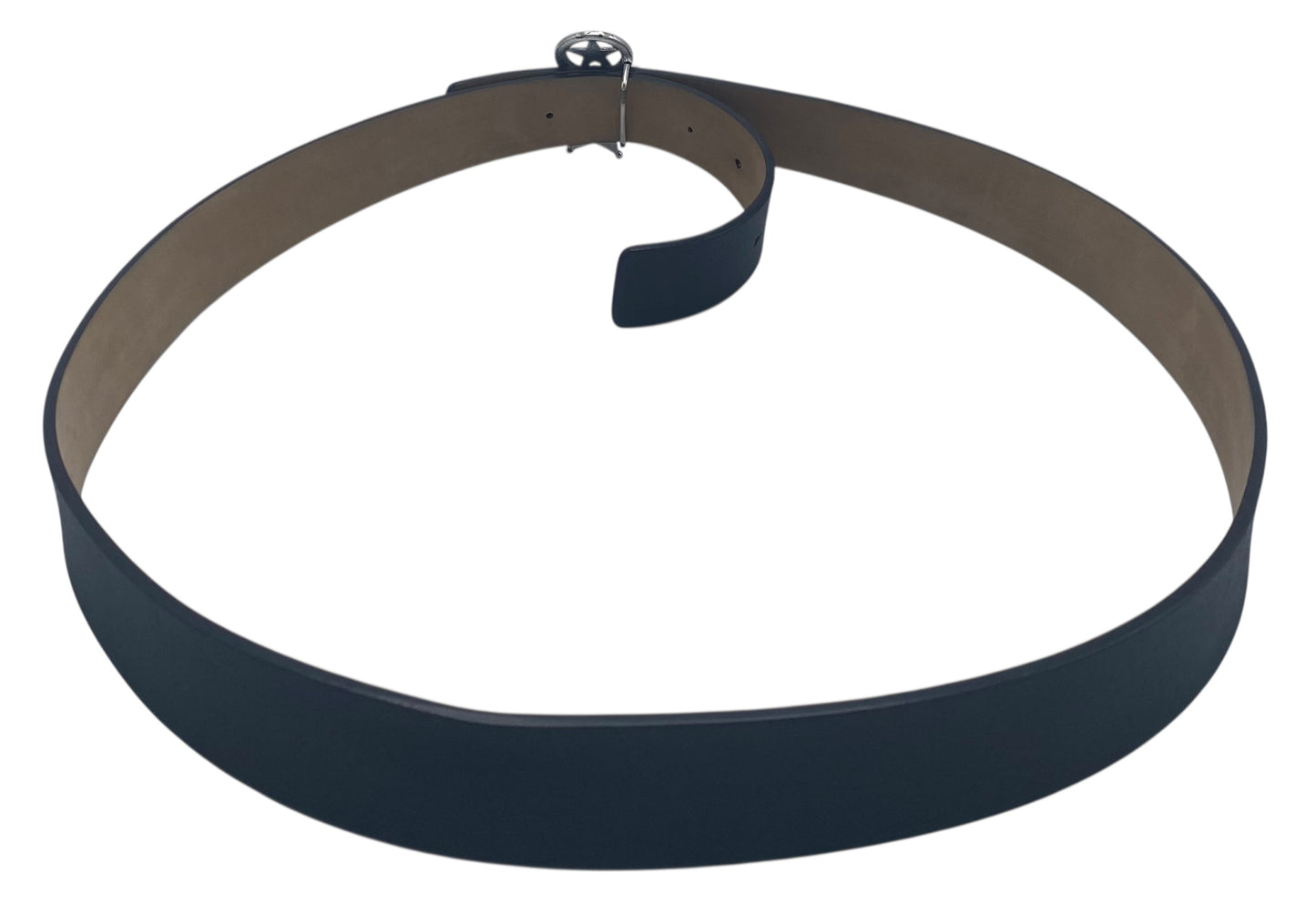 Chanel 14A Paris Dallas Black Leather Belt Size 95/38