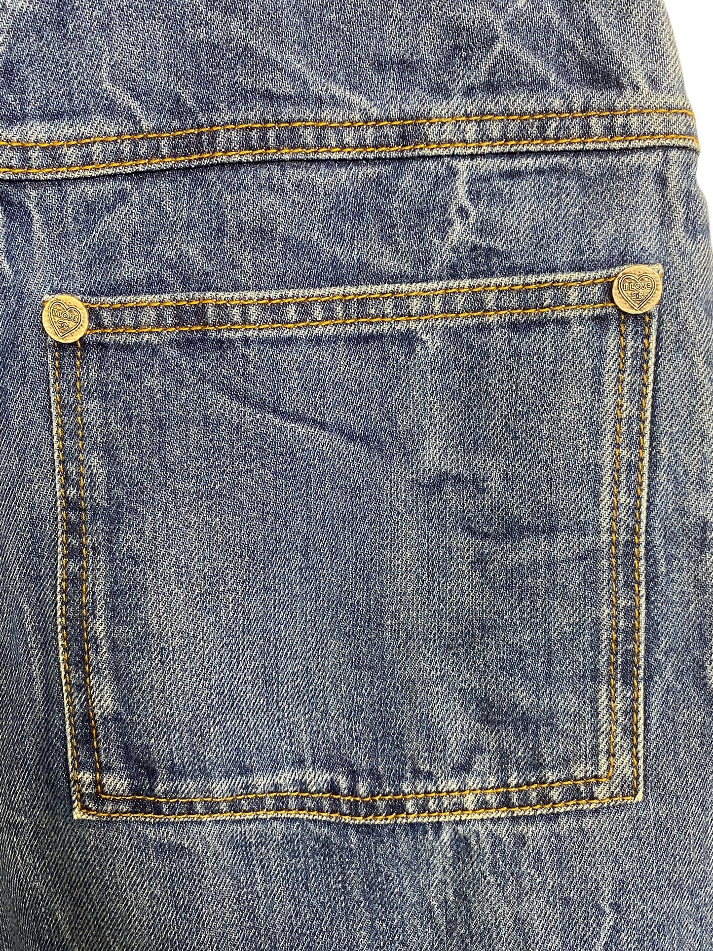 Chanel 19P Sand By The Sea Wide Leg Blue Jeans FR 36