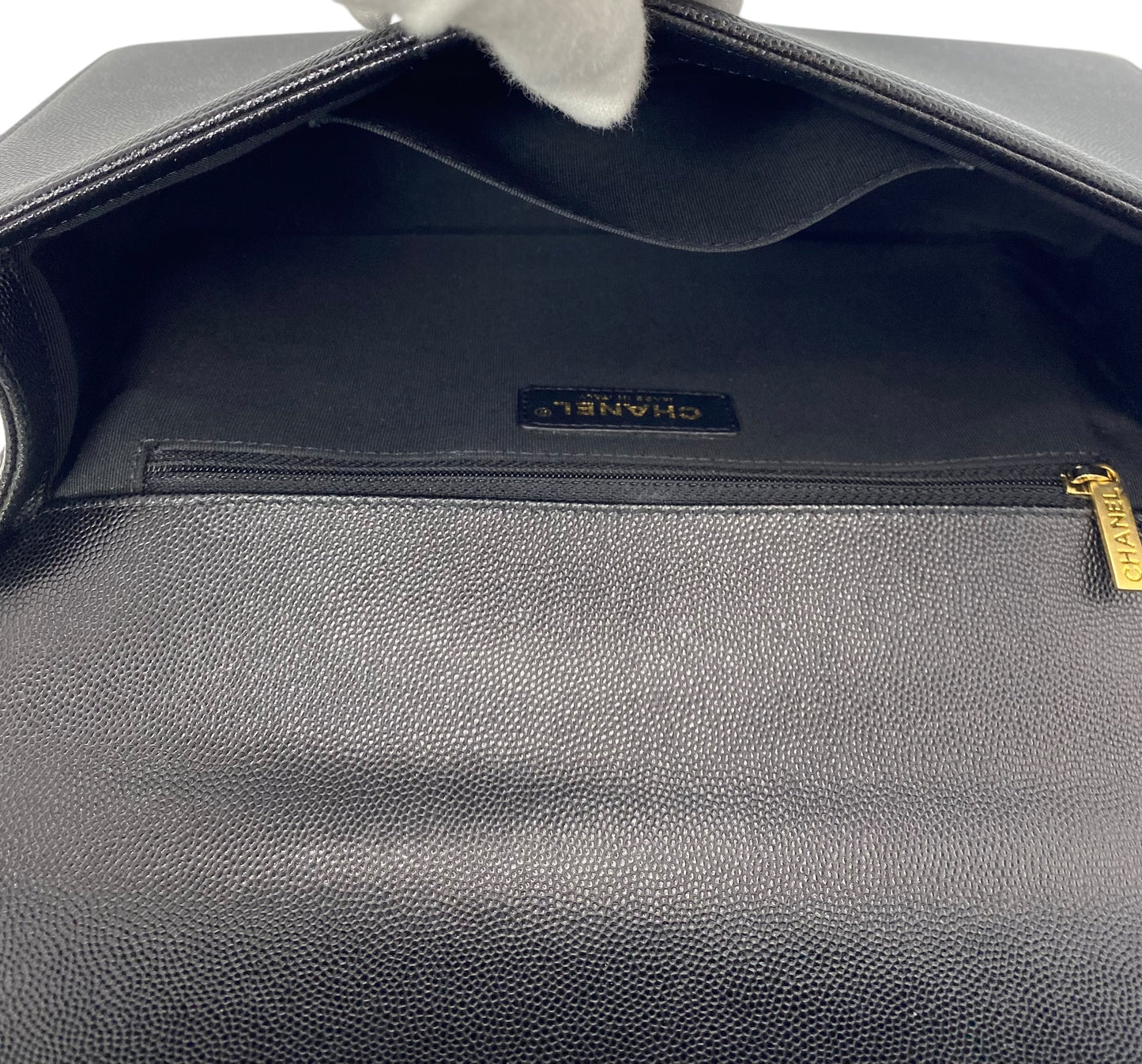 Chanel 2019 Black Caviar New Medium Boy Bag Aged Gold Hardware
